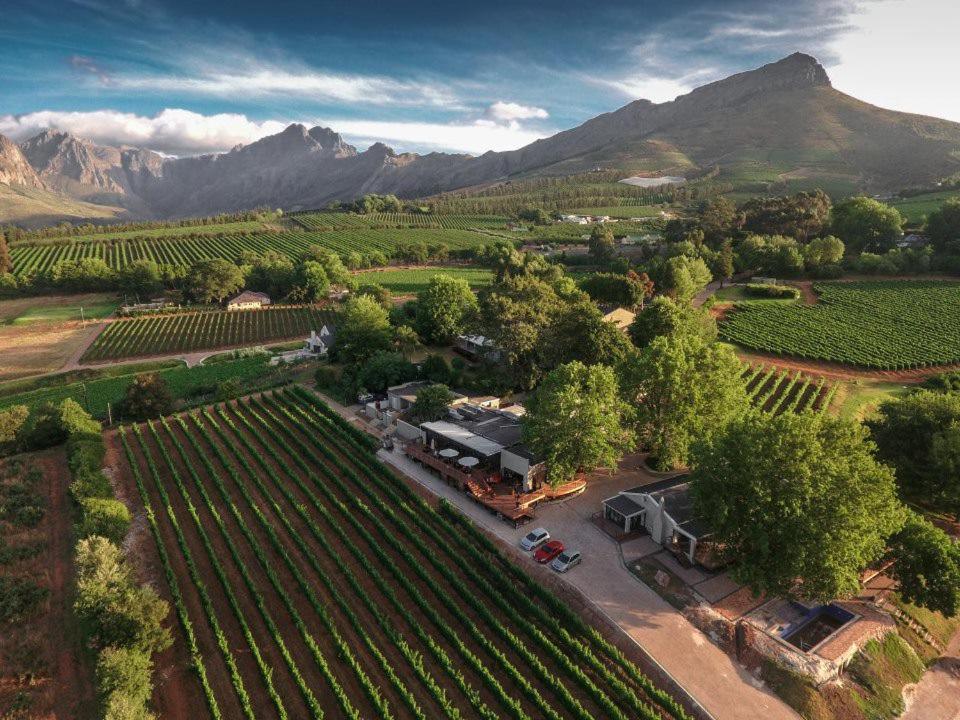 Alluvia Boutique Winery & Luxury Accommodation Stellenbosch Eksteriør bilde Aerial view of the winery