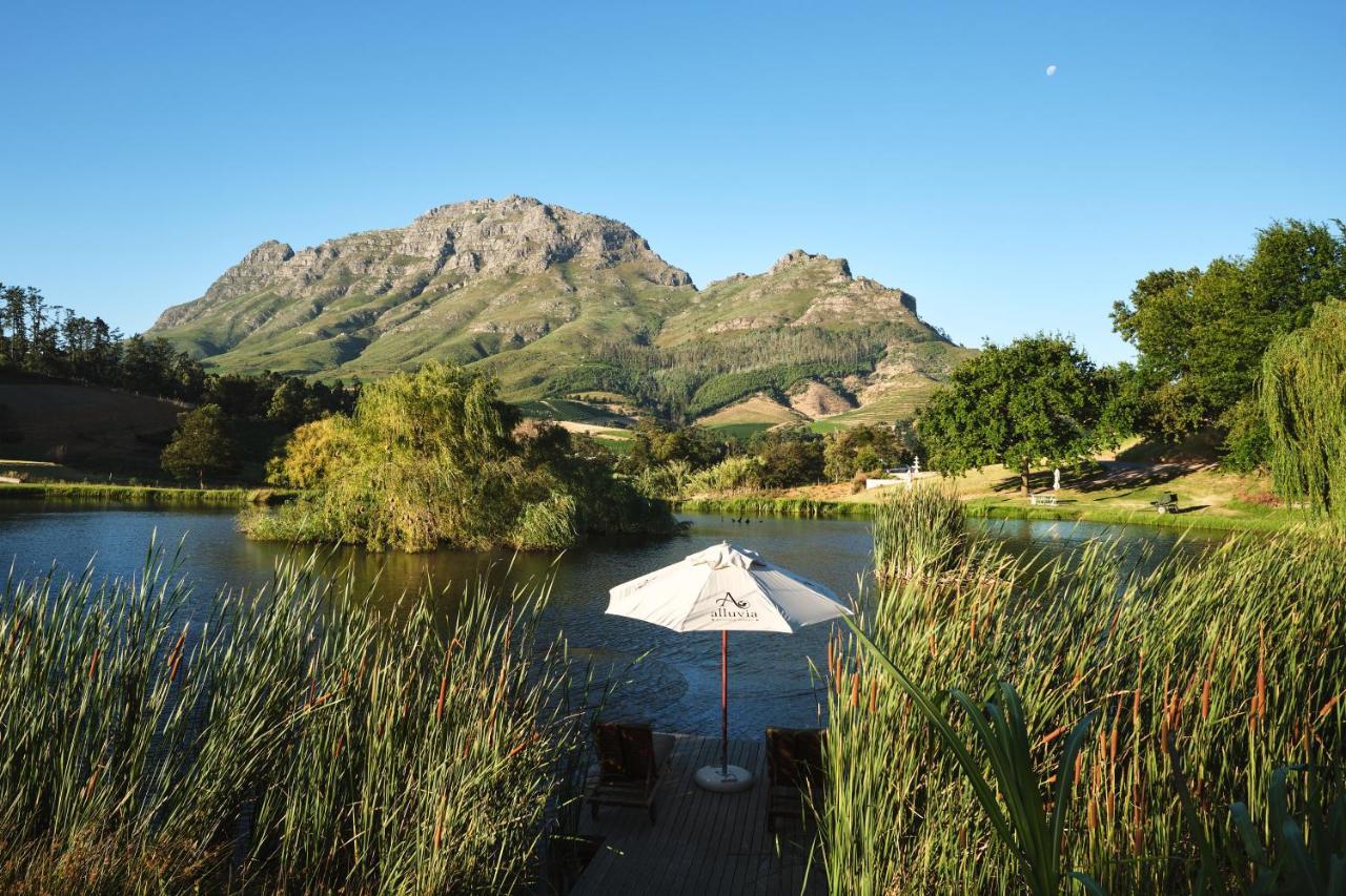 Alluvia Boutique Winery & Luxury Accommodation Stellenbosch Eksteriør bilde View of the Kleinrivierveld