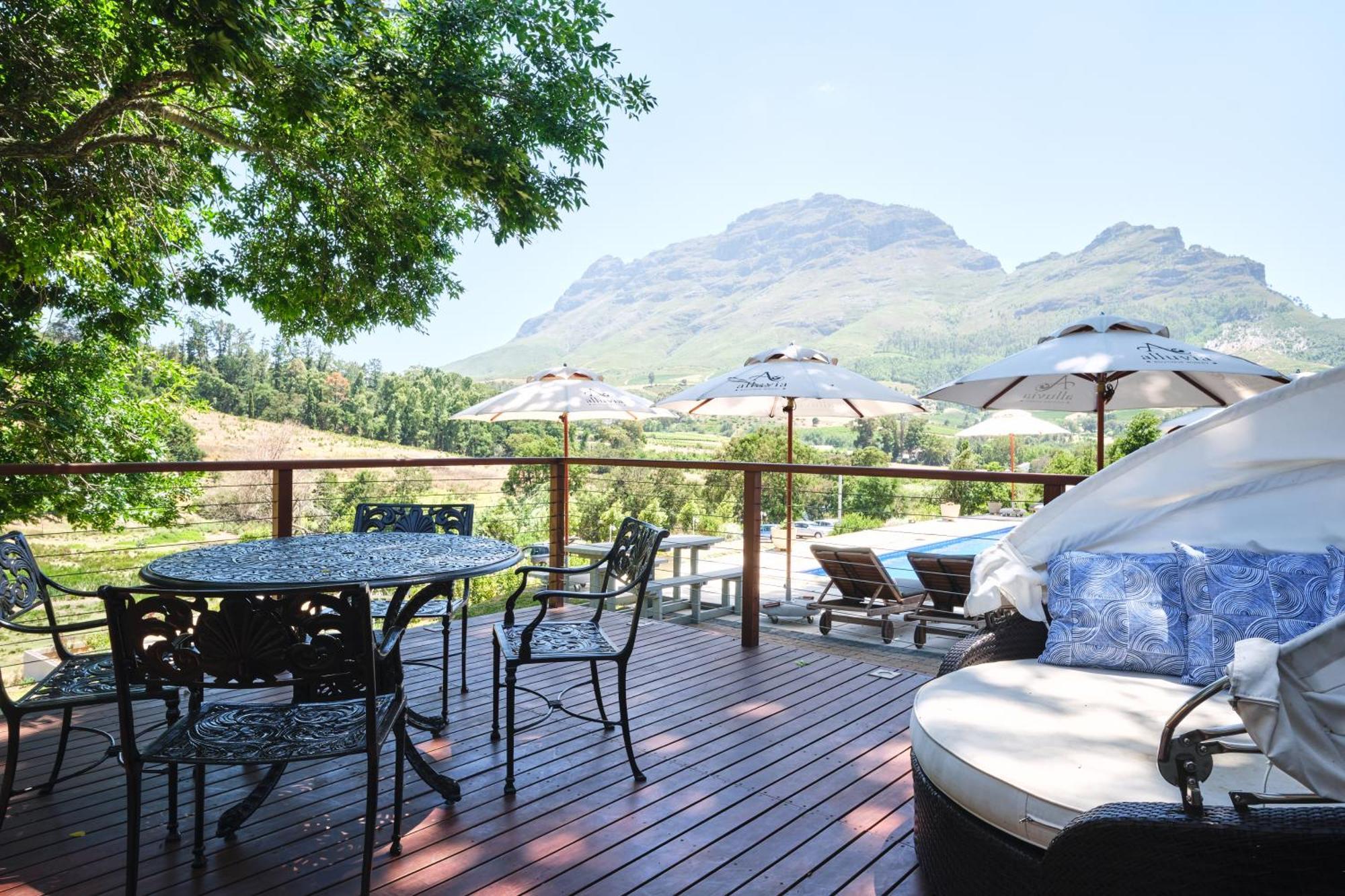 Alluvia Boutique Winery & Luxury Accommodation Stellenbosch Rom bilde View of the Hot Tub at the Spa at La Motte